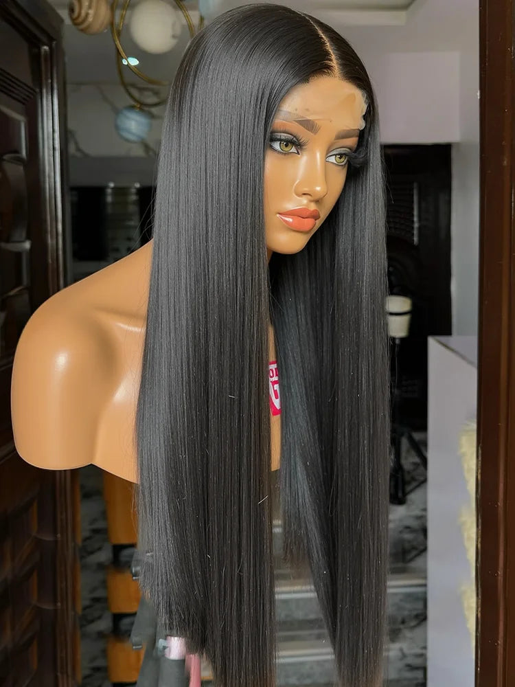 Bone Straight Glueless 5x5 Closure 30 40 Inch 13x6 HD Lace Frontal Human Hair Wig 13x4 Transparent Lace Front Wig Preplucked