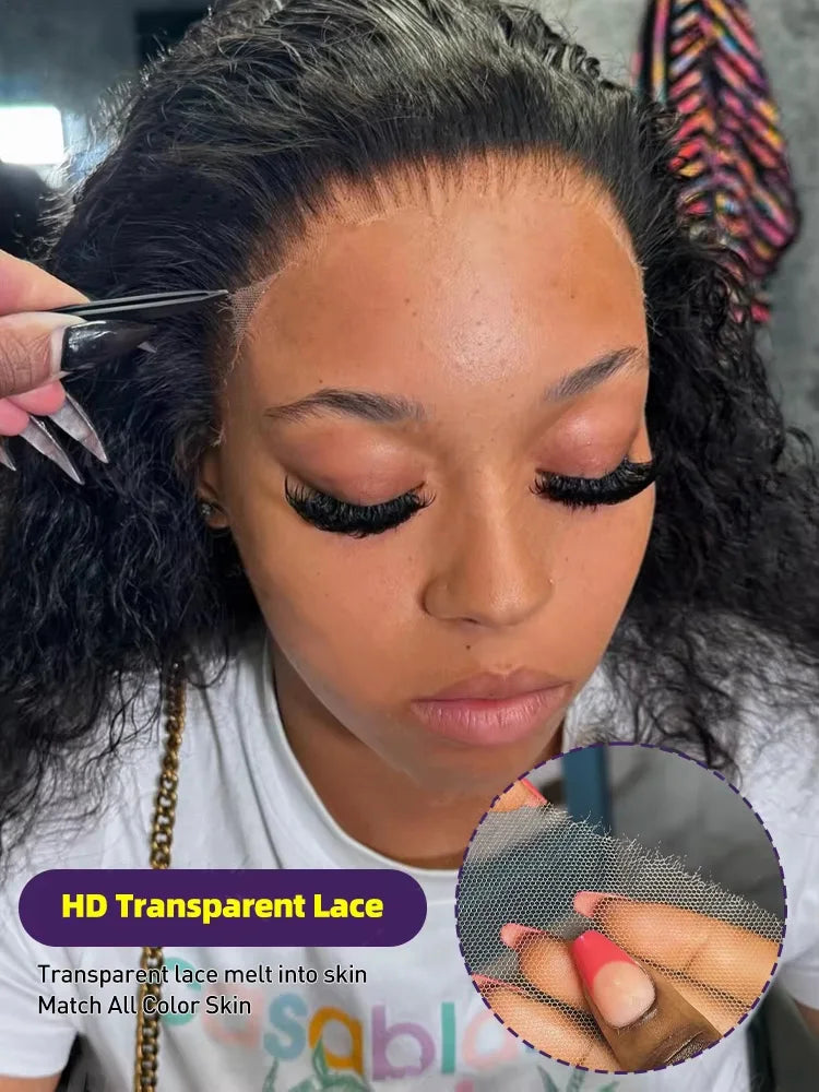 30–40 Inch Curly Loose Deep Wave Human Hair Wig – 13×4 & 13×6 HD Transparent Lace Frontal, 5×5 Wear and Go Glueless Closure