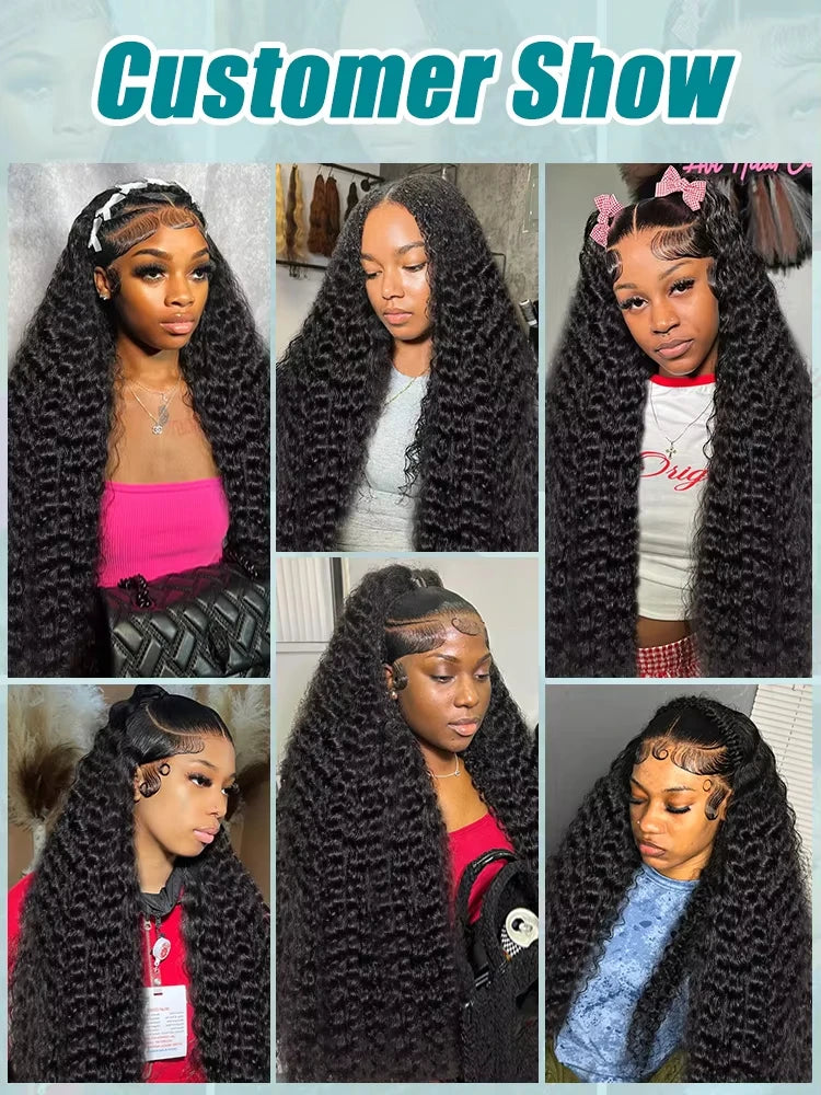 Burmese Curly Human Hair Wig – Deep Wave 13×6 HD Lace Frontal, 13×4 & 5×5 Glueless Closure, 30 & 34 Inch