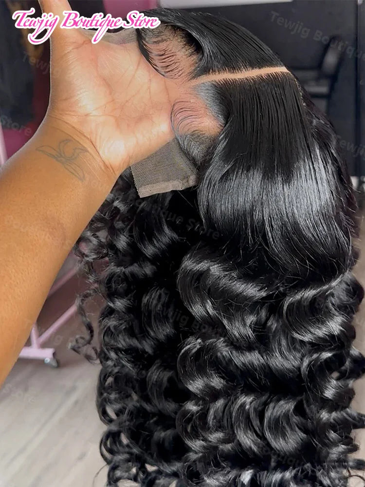 40 Inch Loose Deep Wave Curly Human Hair Wig – 200% Density, 13×6 HD Lace Frontal, Glueless Brazilian Hair