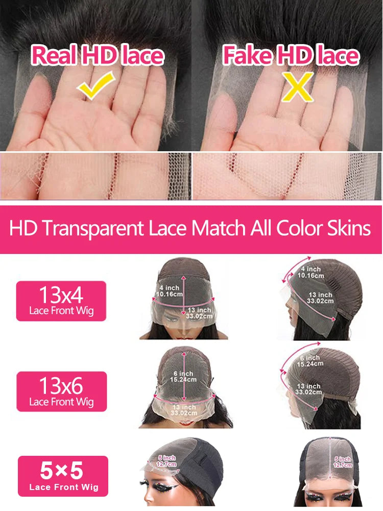 Loose Deep Wave Curly Human Hair Wig – 13×6 HD Transparent Lace Frontal & 13×4 Lace Front, Water Wave Texture