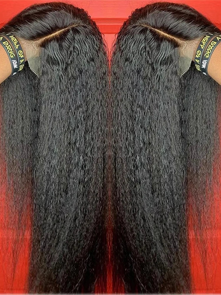 250% Density Kinky Straight Human Hair Wig – Wear and Go Glueless 7×5, Yaki Straight 13×6 Lace Frontal & 360 Full Lace