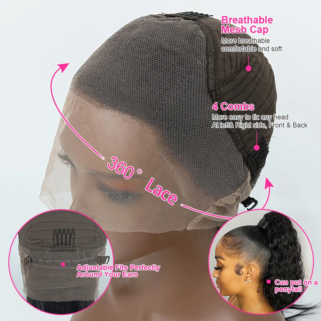 250% Density Kinky Straight Human Hair Wig – Wear and Go Glueless 7×5, Yaki Straight 13×6 Lace Frontal & 360 Full Lace