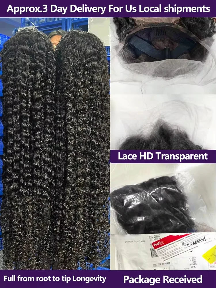 Burmese Curly Human Hair Wig – Deep Wave 13×6 HD Lace Frontal, 13×4 & 5×5 Glueless Closure, 30 & 34 Inch