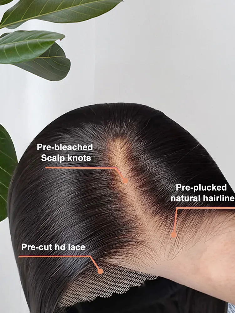 Wear and Go Glueless Bone Straight Human Hair Wig – 13×4 & 13×6 Lace Frontal, 5×5 HD Lace Closure (Pre-Cut), 30 & 40 Inch