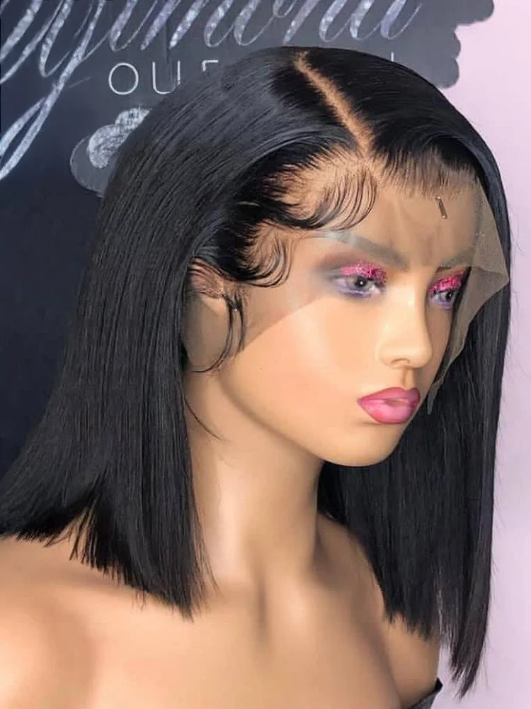 5x5 Closure Glueless 13x6 HD Bone Straight Lace Frontal Human Hair Brazilian  Short Bob Wig 13x4 Lace Front Bob Wigs