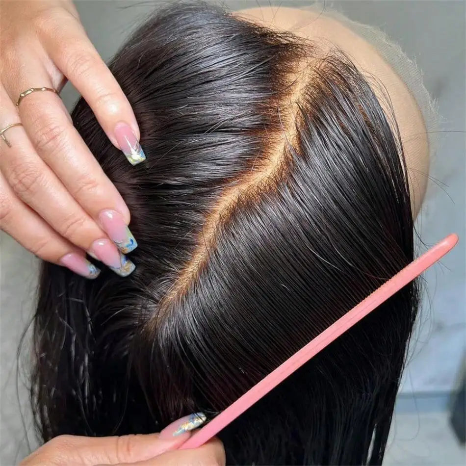 200% Density Bone Straight Human Hair Wig – 13×6 HD Lace Frontal & 13×4 Transparent Lace Front, Pre-Plucked, 30 & 40 Inch