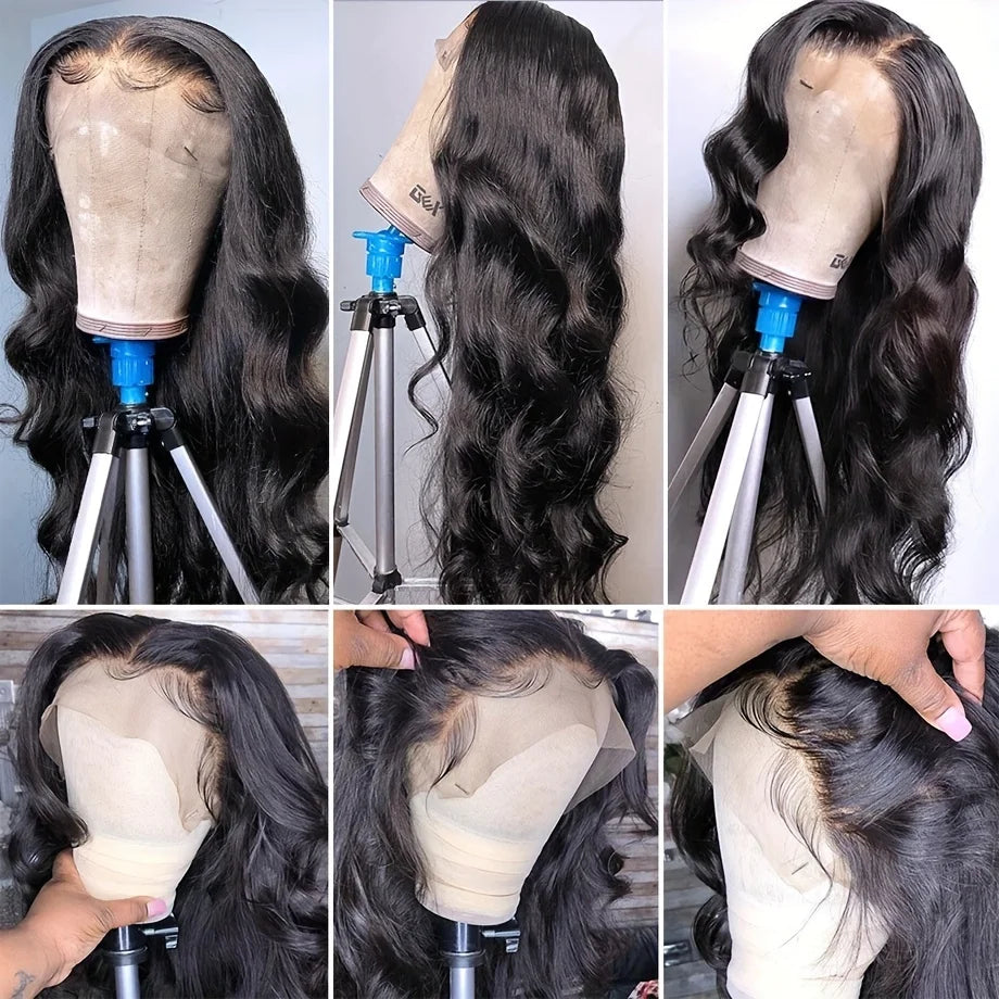 30–40 Inch Water Wave Wet & Wavy Human Hair Wig – 200% Density, 13×6 HD Lace Frontal & 13×4 Lace Front, Body Wave Texture