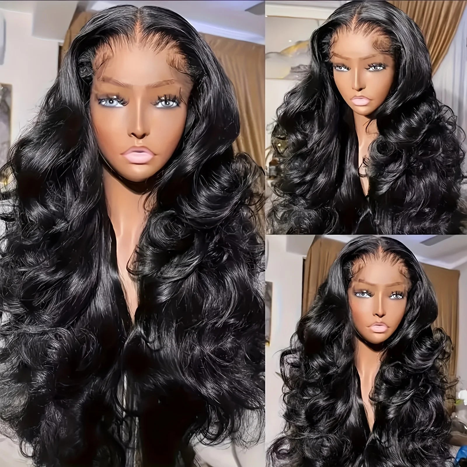 30–40 Inch Water Wave Wet & Wavy Human Hair Wig – 200% Density, 13×6 HD Lace Frontal & 13×4 Lace Front, Body Wave Texture