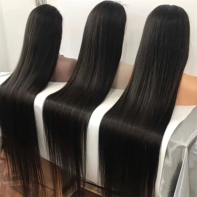 Bone Straight Brazilian Human Hair Wig – 200% Density, 13×6 HD Lace Frontal & 13×4 Lace Front, 30 / 40 Inch