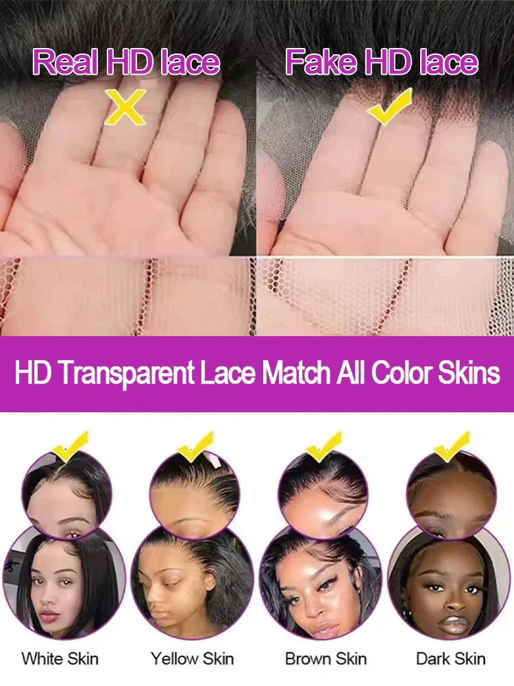 300% Density 50 Inch Deep Wave Human Hair Wig – 13×6 HD Lace Frontal, Loose Water Curly, 13×4 Lace Front & 7×5 Glueless Closure