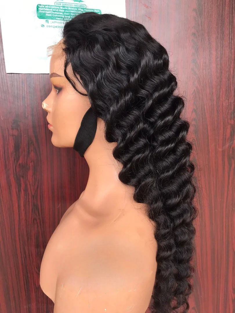 Loose Deep Wave Curly Human Hair Wig – 13×6 HD Transparent Lace Frontal & 13×4 Lace Front, Water Wave Texture