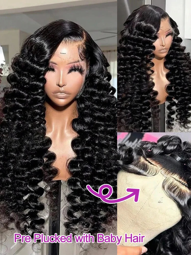 50 Inch Loose Deep Wave Curly Human Hair Wig – 13×6 HD Lace Frontal, 13×4 Lace Front, 7×5 Glueless Closure & 360 Full Lace, Brazilian Hair