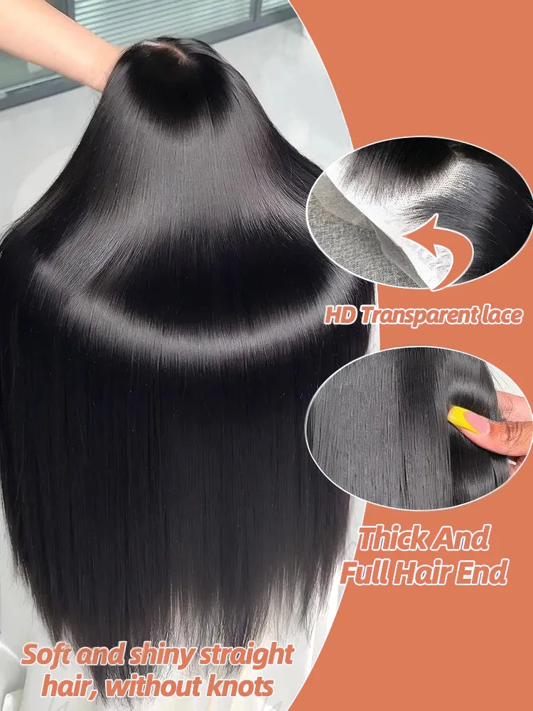 Bone Straight Brazilian Human Hair Wig – 13×6 Lace Frontal, 13×4 HD Lace & 5×5 Glueless Closure, 30 / 40 / 42 Inch