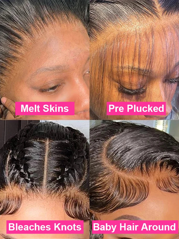 250% Density Wear and Go Glueless Straight Human Hair Wig – Pre Cut HD Lace Frontal 7×5 & 13×4, Pre-Plucked