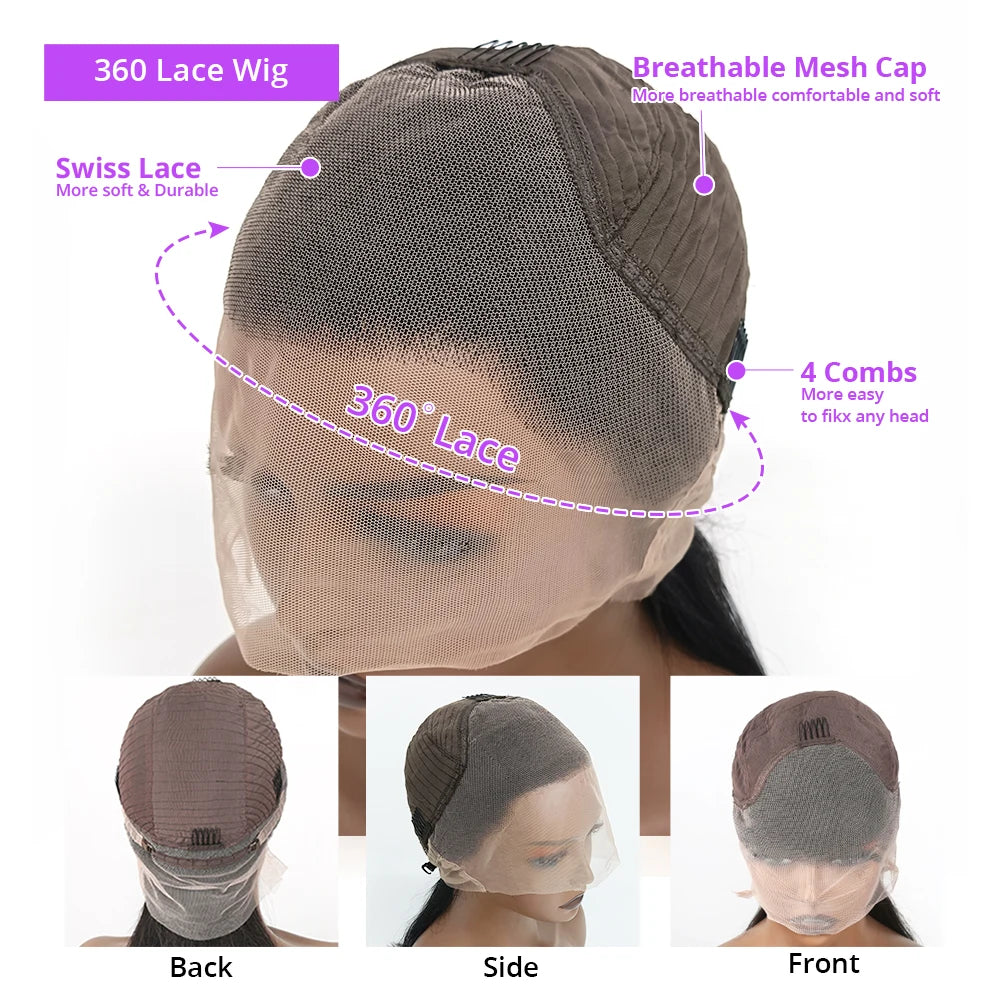 300% Density 50 Inch Deep Wave Human Hair Wig – 13×6 HD Lace Frontal, Loose Water Curly, 13×4 Lace Front & 7×5 Glueless Closure