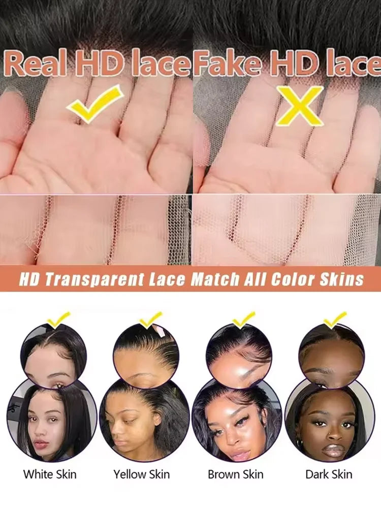 Bone Straight Glueless 5x5 Closure 30 40 Inch 13x6 HD Lace Frontal Human Hair Wig 13x4 Transparent Lace Front Wig Preplucked